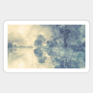 Misty Winter Landscape Sticker